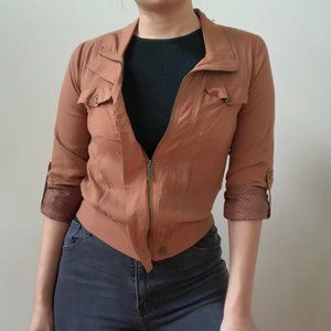 Lightweight Tan Zip Up Jacket